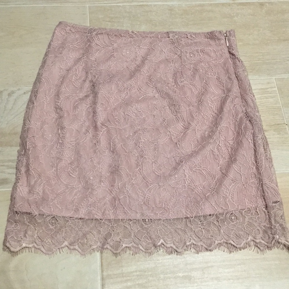 Pink Lace Mini Skirt